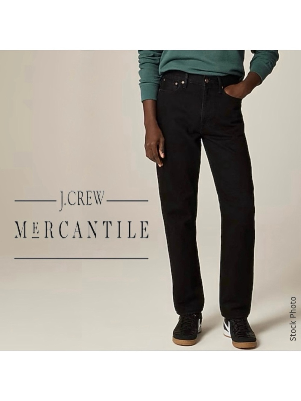 J. Crew Flex Men's Straight Black Jeans J7243 (W33 L32)